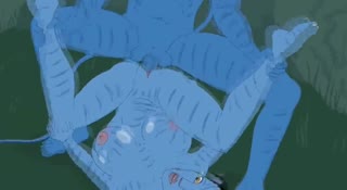 Tentacles are destroying the holes of two hot babes