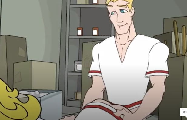 Two blonde anime twins have fun with one large dick