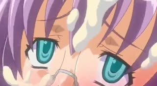 Shorthaired anime tart getting her muff fucked in doggy