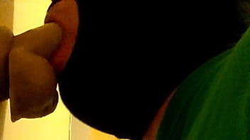 Gay Guy In Hood Deepthroating A Dildo