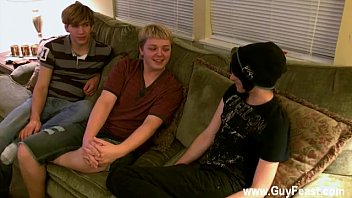 Gay Cock Aron, Kyle And James Are Suspending Out On The Couch And