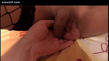 Asian Shemale In Stockings Gets Asshole Dildo