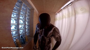 Blackman Takes A Shower