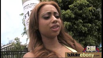 Ebony Babe Sucks Too Many White Cocks 2 - cumshot, cum, sperm, facial, cock, interracial, blow, blowjob, group, cocks, dick, dicks, cumshots, - Video 5943311