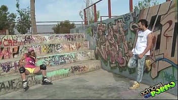 Rollerblade Girl Gets Fucked In Park