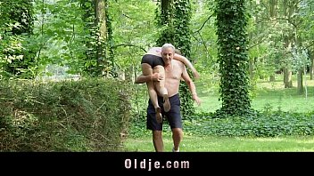 Nagging Little Bitch Gets Old Cock Punishment In The Woods