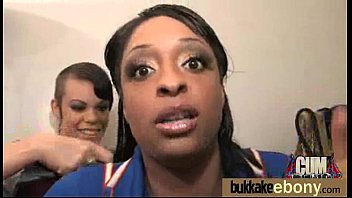 Ebony Girlfriend Takes Huge Loads Of Cum On Her Face 5