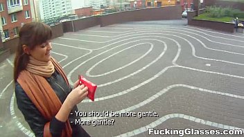 Fucking Glasses - Not Shy To Fuck On Stairway Rina Teen Porn