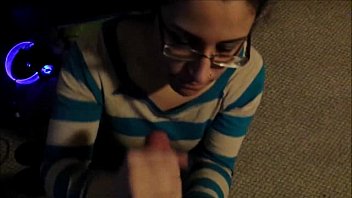 Girl With Glasses Getting A Facial Cumshot