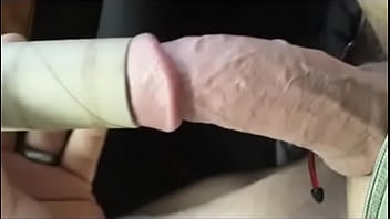 Toilet Paper Tube Test Veiny Big Cock Jerking With Cockring