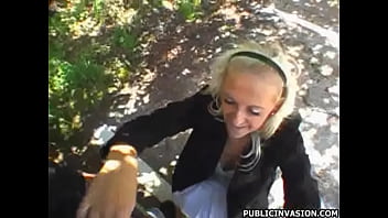 Czech Blondie In Public Invasion Sucking And Fucking 2