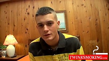 Horny Gay Dude Bryce Is Smoking And Wanking At The Same Time