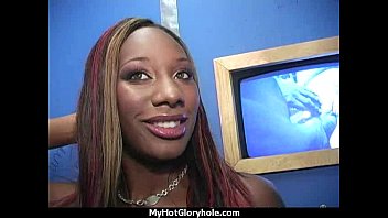 ⁣Black Girl Have Surprise Gloryhole 14 - sucking, interracial, blowjob, ebony, oral, gloryhole - Vide