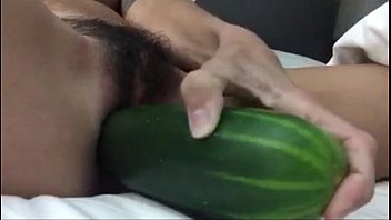 Hairy Pussy Meets Cucumber