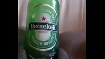 A Girl Mastrubating With A Heineken Bottle!!!