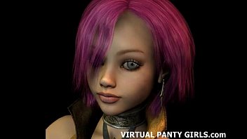 3d Anime Stripper In Tight Pink Panties