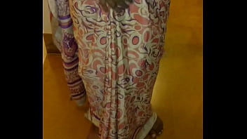 Wear And Cum In Satin Silk Saree Of Neighbor 2