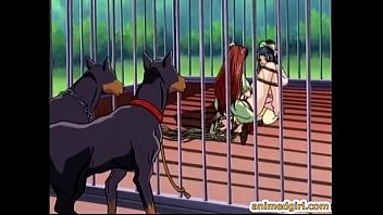 Bondage Hentai Gets Squeezed Her Tits And Dildoed Wetpussy