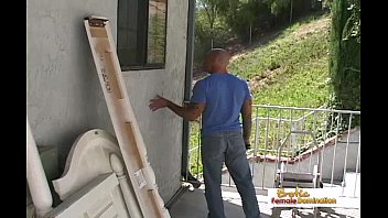 Bald Plumber Gets To Fuck His Busty Client' Tight Asshole
