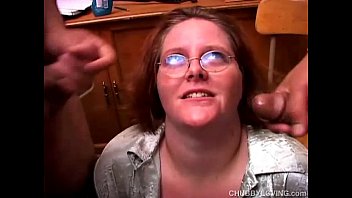 Cute Chubby Redhead Sucks Two Cocks At The Same Time