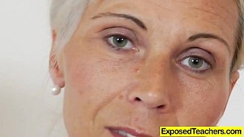 Blond Cougar Riding A Plastic Cock