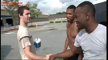 Sexy White Twink Bareback Gay Sex With Muscular Black Guy 13