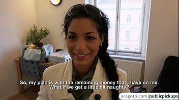 Sexy Brunette Babe Nancy Reveals Her Perfect Tits In A Parking Lot