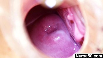 Blonde Granny Nurse Self Exam With Pussy Spreader