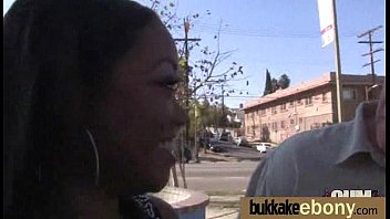 Ebony Babe Sucks Too Many White Cocks 11 - interracial, blowjob, group, cocks, gangbang, oral, bukkake - Video 5410315