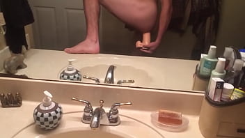 Skinny White Boy Solo Huge Dildo