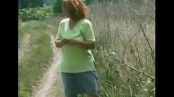 Granny Bbw Ildiko Playing Outside