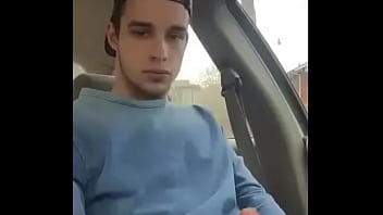 Hot Twink' Car Cock Stroking