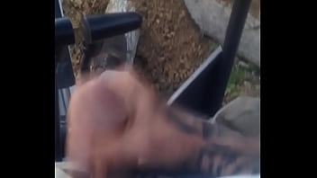 Shady Rubbing Huge Load Of Cum Out In Public