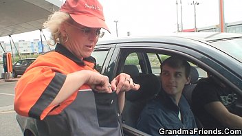 Granny Double Penetration Outdoor