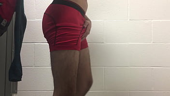 Young Boy In School Bathroom Strips