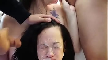 Cute Brunette Bukkake