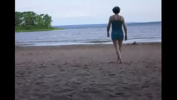 Nuisette007 Walking On The Beach In Nighty