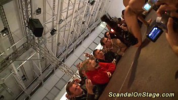 Busty Babe Fisting On Public Stage