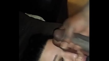 Fat Chick Eating His Black Balls