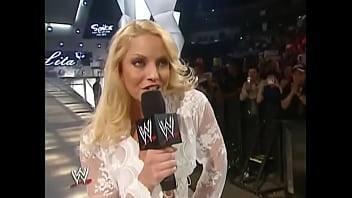 Trish Stratus Walking Out In White Lingerie