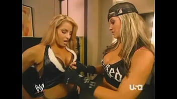 Trish Stratus _ Ashley Massaro Adjust Each Others Ring Gear