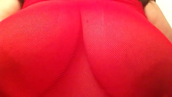 All Horny In Red Mesh