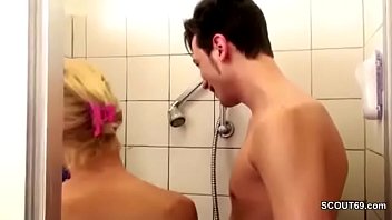 German Milf Seduce To Fuck By Step-son Big Dick In Shower