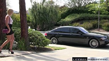 Sexy Blonde Gets Covered In Cum By Driver