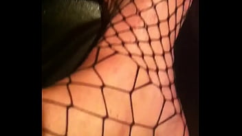 Cum On Feet Fishnet Cock