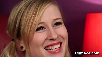 Spicy Peach Gets Cum Shot On Her Face Sucking All The Jizz