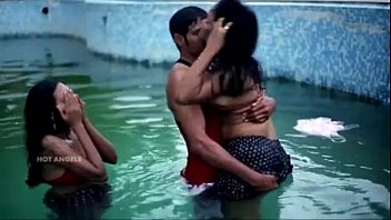 Husband Fucks His Wife And Friend In Pool In Threesome