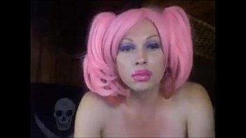 Pink-haired Milf Shemale Penetrates Her Ass