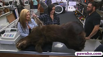 Lesbian Couple Fucking With Pawn Keeper - lesbian, blowjob, amateur, threesome, reality, spycam - Video 5107302