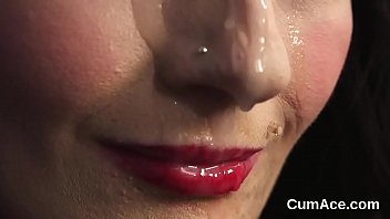 Flirty Centerfold Gets Jizz Shot On Her Face Eating All The Jizz